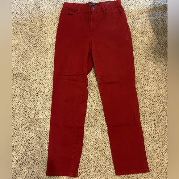 Gloria Vanderbilt Women's Straight Leg Red Jeans - Picture 1 of 6